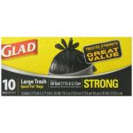 Glad Large Trash 30 Gallon Quick-Tie Bags 10ct