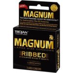 Trojan Condoms Magnum Ribbed Large Size 3pk
