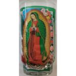Veladora Mexico Cristal Virgen De Guadalupe Candle (Verde)