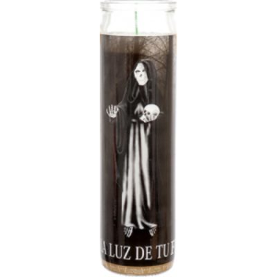 ZZZXXVeladora Mexico Imagen Santa Muerte (Black) Candle - Image 1