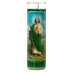 Veladora Mexico Imagen San Judas Tadeo Candle( Verde)