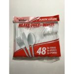Home Smart Heavy Duty White Plastic Cutlery 48Pcs