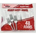 Home Smart Heavy Duty White Plastic Forks 48Pcs