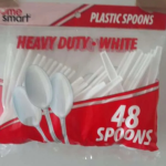 Home Smart Heavy Duty White Plastic Spoons 48Pcs