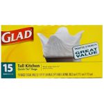 Glad Tall Kitchen 13 Gallon Quick-Tie Bag 15ct