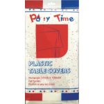 Party Time Plastic Rectangular Table Cover (Red)