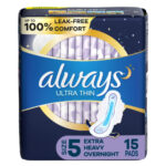 Always Ultra Thin Overnight (Size 5) 15ct