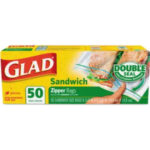 Glad Sandwich Double Seal Zipper Bags 50ct