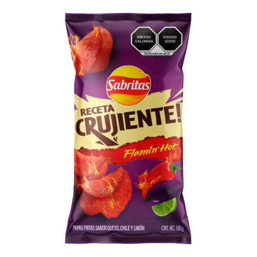 recetacrujiente.jpg Sabritas Receta Crujiente Flamin' Hot 100g - Image 1