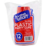 Home Smart Plastic Party Cups Red 16oz 12ct