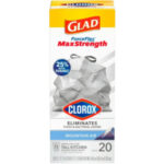 Glad Tall Kitchen 13 Gallon Drawstring Bags ForceFlex MaxStrength with Clorox Mountain Air 20ct