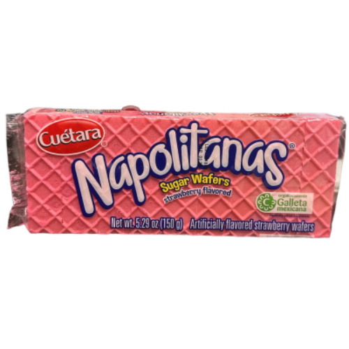 cuetarastrawberry.jpg Cuetara Napolitanas Strawberry Sugar Wafers (150g) 5.29oz - Image 1