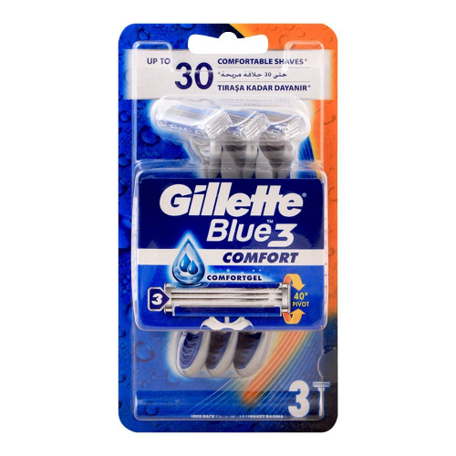gillet3.jpg Gillette Blue 3 Comfort Disposable Razors 3pk - Image 1