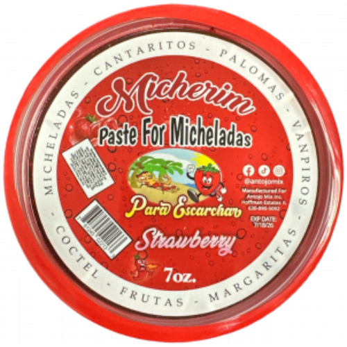strawbmix.jpg Antojo Mix Micherin Rim Dip Strawberry 7oz - Image 1