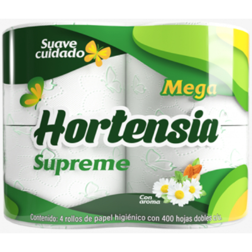 megahortensiasupreme.jpg Mega Hortensia Supreme Toilet Paper 4 Rolls - Image 1
