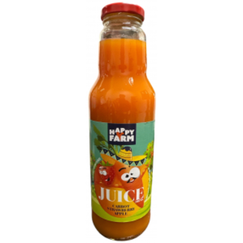 happyfarmcarrotstrawb.jpg Happy Farm Carrot Strawberry Apple Juice 25.36oz - Image 1