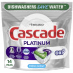 Cascade Platinum Dishwasher Detergent Oxi Fresh Scent 14ct
