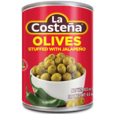 La Costena Olives Stuffed with Jalapeno 10.5oz - Image 1