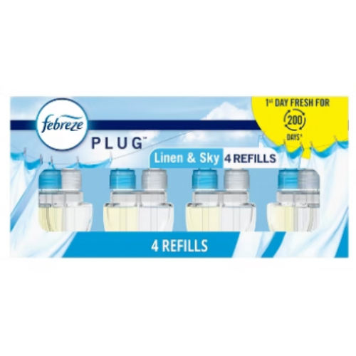 febreezepluglinen.jpg Febreze Plug Linen & Sky 4PK Refills 3.48oz - Image 1