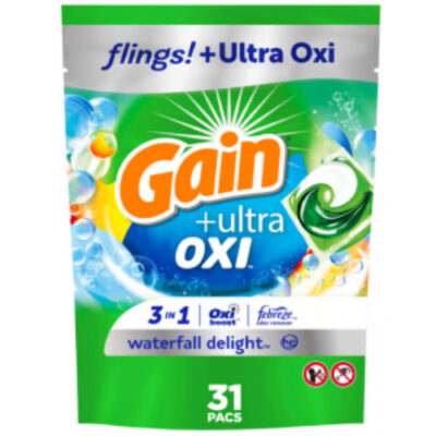 Gain 3 in 1 Oxi Febreze Waterfall Delight 31ct 22oz - Image 1