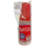 Home Smart Plastic Party Cups Red 16oz 40ct