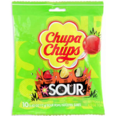 Chupa Chups Sour Lollipops 10pk 0.42oz - Image 1