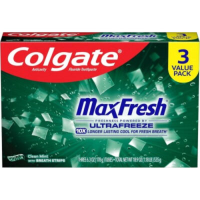 Colgate  Fluoride Toothpaste MaxFresh UltraFreeze 3 Value Pack 6.3oz - Image 1