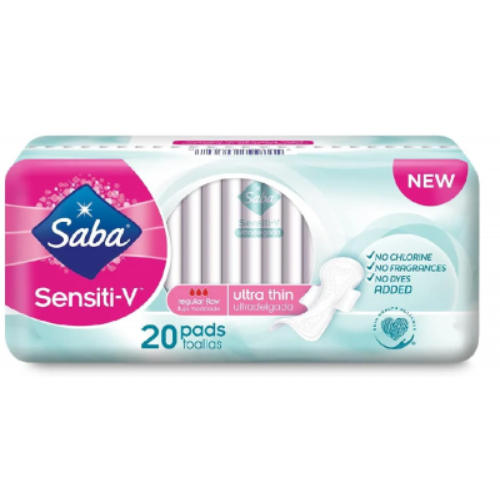 sabasensitiV20ct.jpg Saba Sensiti-V Ultra Invisible Ultra Thin 20ct - Image 1