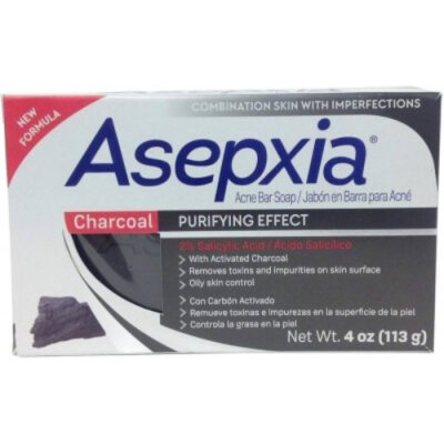Asepxia Charcoal Acne Bar Soap 4oz - Image 1