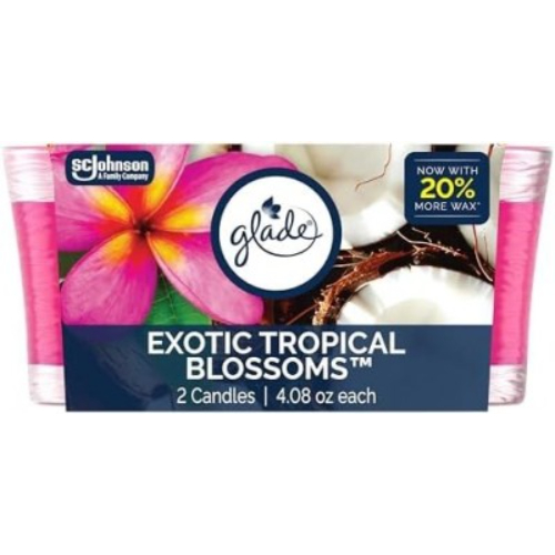 gladeexoctictropical.jpg Glade Scented Candles Exotic Tropical Blossoms 2ct 4.08oz - Image 1