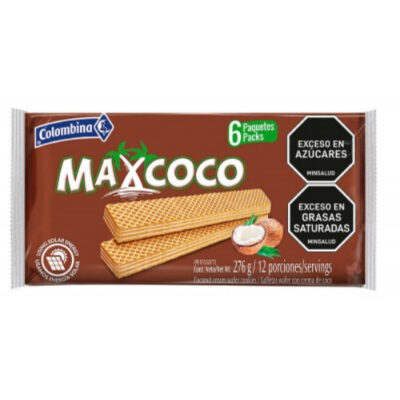 Colombina Maxcoco Coconut Wafers 6pk 9.73oz - Image 1