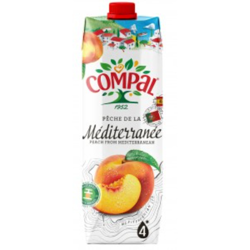 compalpeach.jpg Compal Peche De La Mediterranee 1L - Image 1
