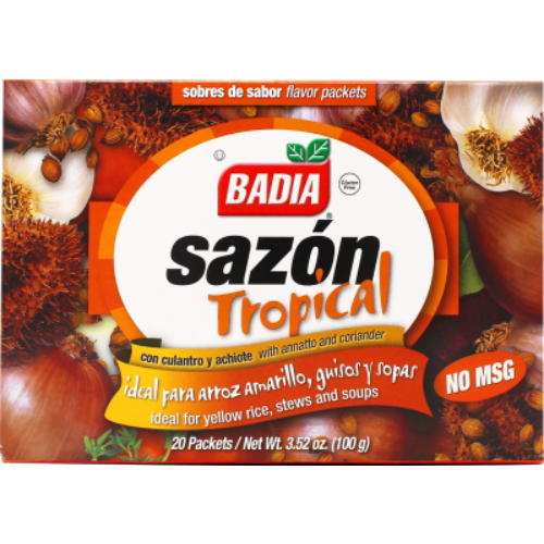 badiasazon Badia Sazón Tropical With Annatto & Coriander 20pk 3.5oz - Image 1