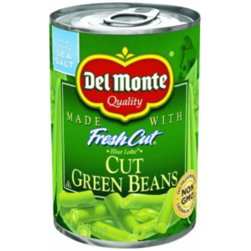 delmontecutgreenbeans.jpg Del Monte Cut Green Beans (With Sea Salt) 14.5oz - Image 1