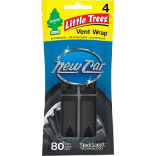 littletreeventwrap4pk.jpg Little Tree Vent Wrap Air Freshener New Car Scent 4pk - Image 1