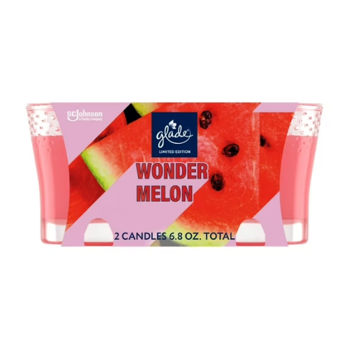 gladewonderwatermelon.jpg Glade Scented Candles Wonder Watermelon 2ct 4.08oz - Image 1