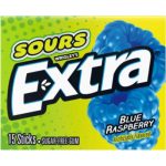 Extra Gum 15 Stick Sours Blue Rapsberry